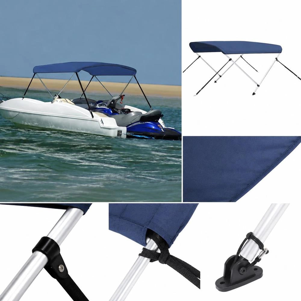 2-Bow Bimini Top Navy Blue 180x150x110 Cm