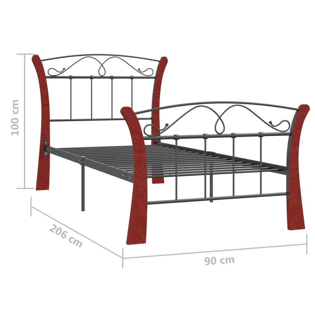 Giroletto Nero in Metallo 90x200 cm cod mxl 33142