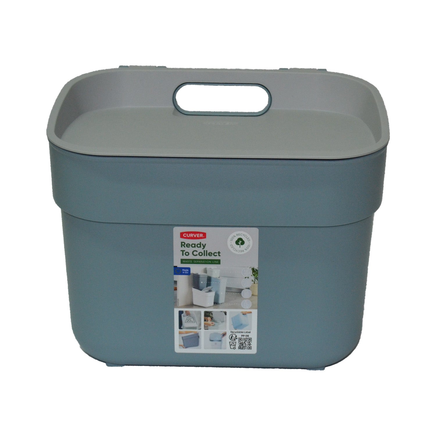 PATTUMIERA CURVER READY GRIGIO / AZZURRO LT. 5 CON FERMA BUSTA