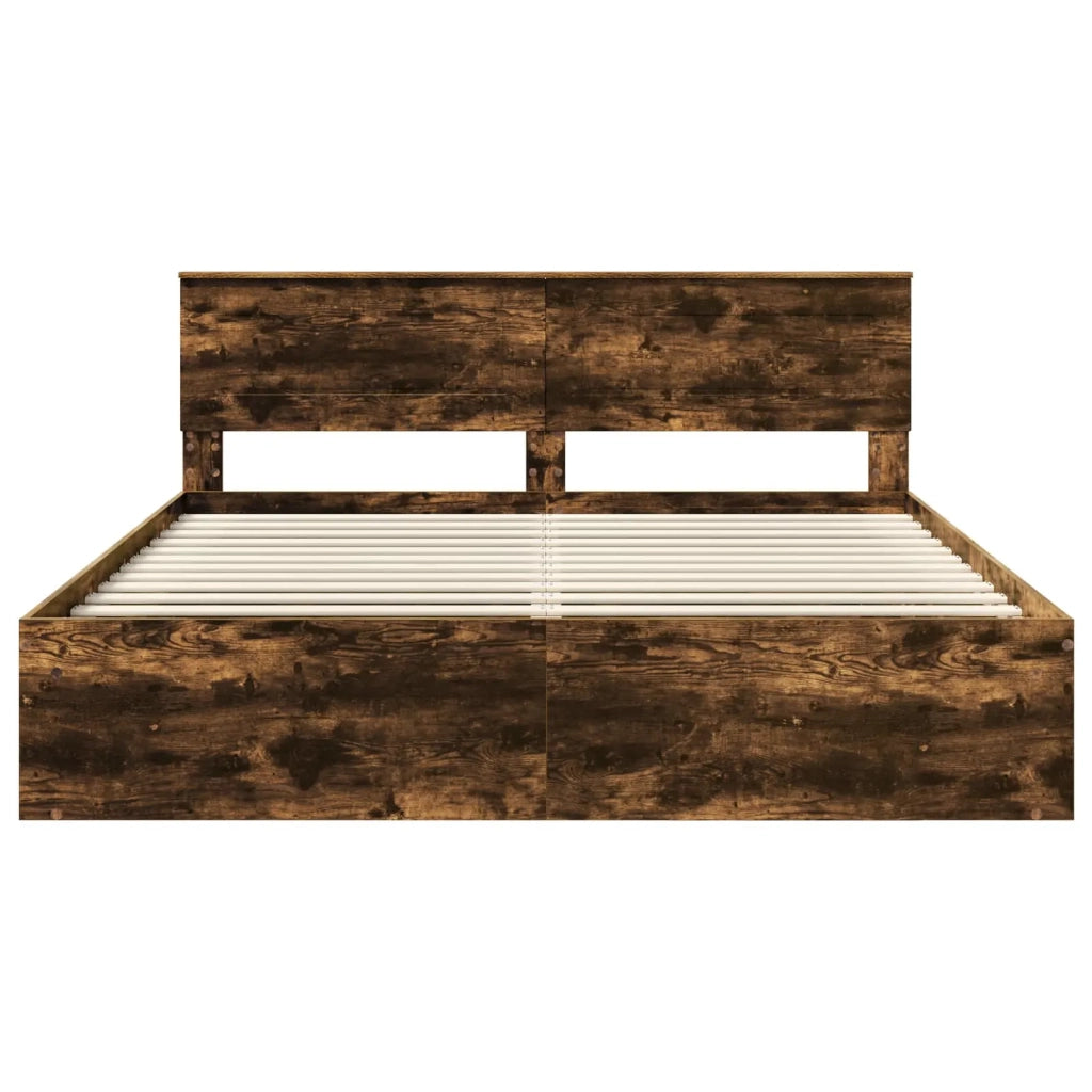 Struttura del letto Rovere fumé 200 x 200 cm Legno multistrato