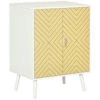 Credenza Moderna in Legno, Mobiletto Multiuso con Ripiani per Soggiorno, Camera o Ingresso con 2 Antine e Mensola Regolabile, 60x40x80cm