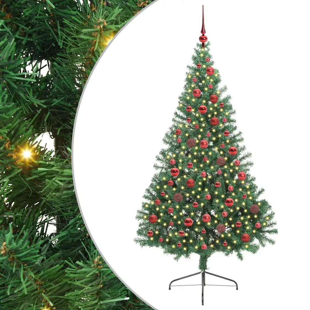 Albero di Natale Artificiale-Albero Natalizio con luci integrate Verde 180 cm 154608