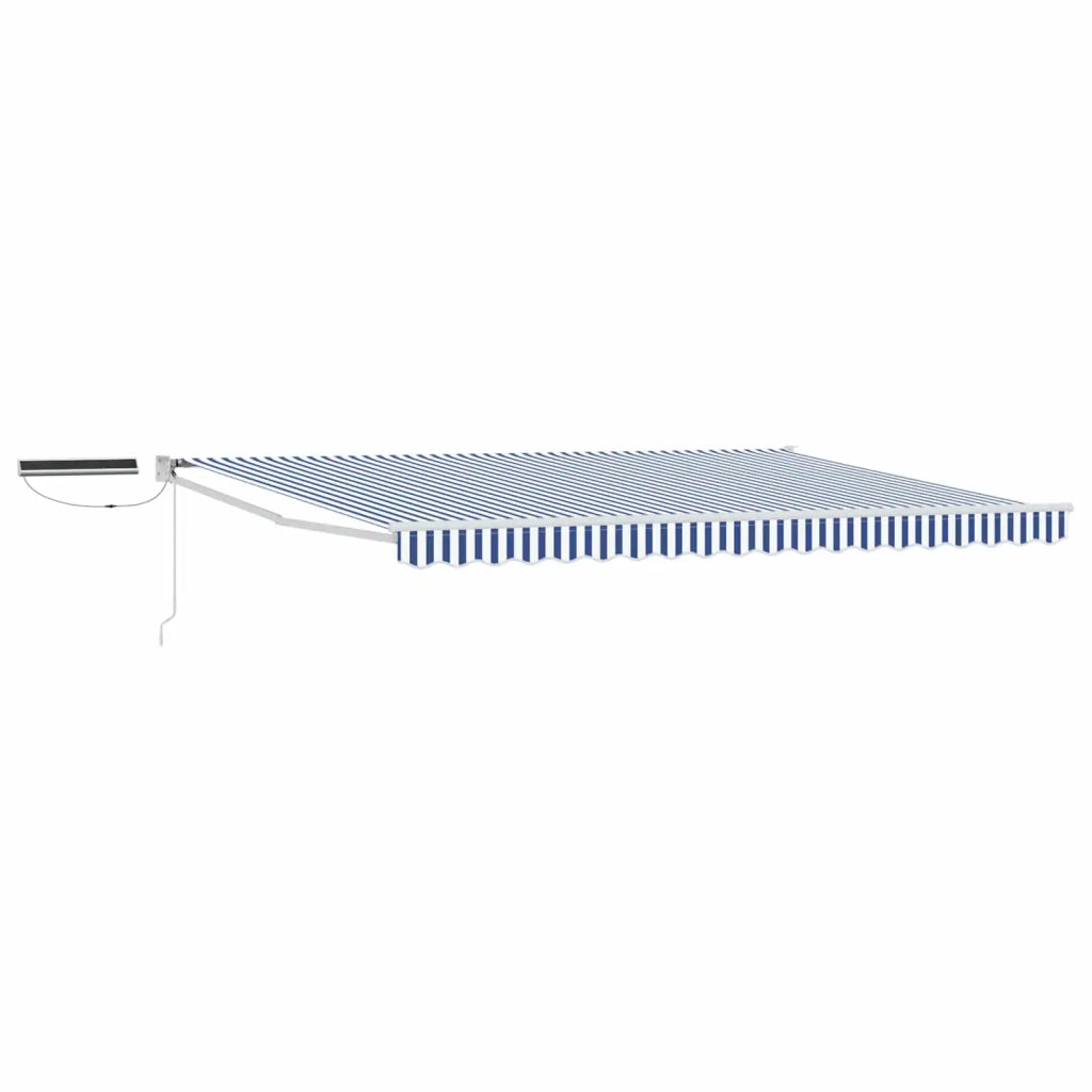 Tettuccio Elettrico Retrattile Blu e Bianco 4,5 × 3 m
