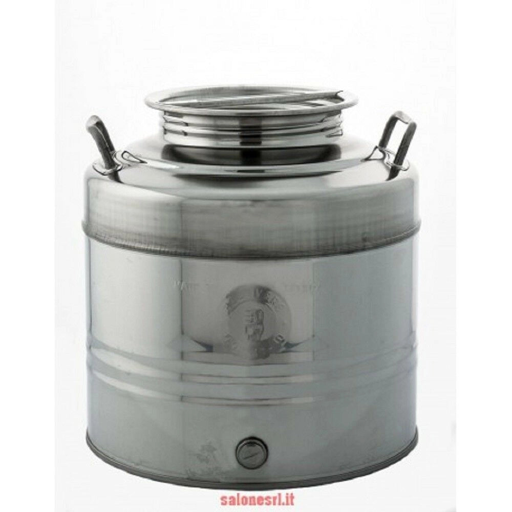 FUSTO CONTENITORE PER OLIO IN ACCIAIO INOX,BOCCA LARGA LT.30