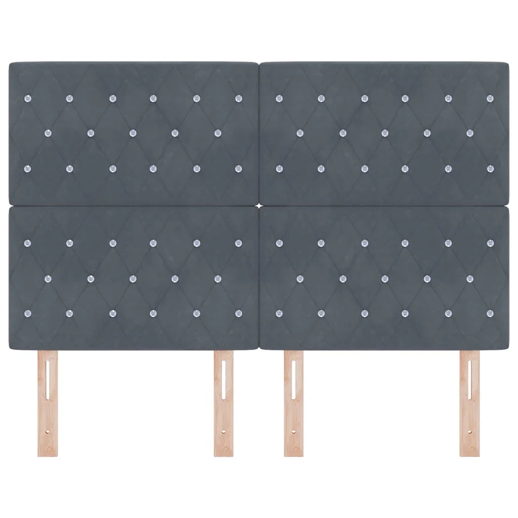 Testiera LED con strisce LED Grigio scuro 144 cm Velluto 3338361