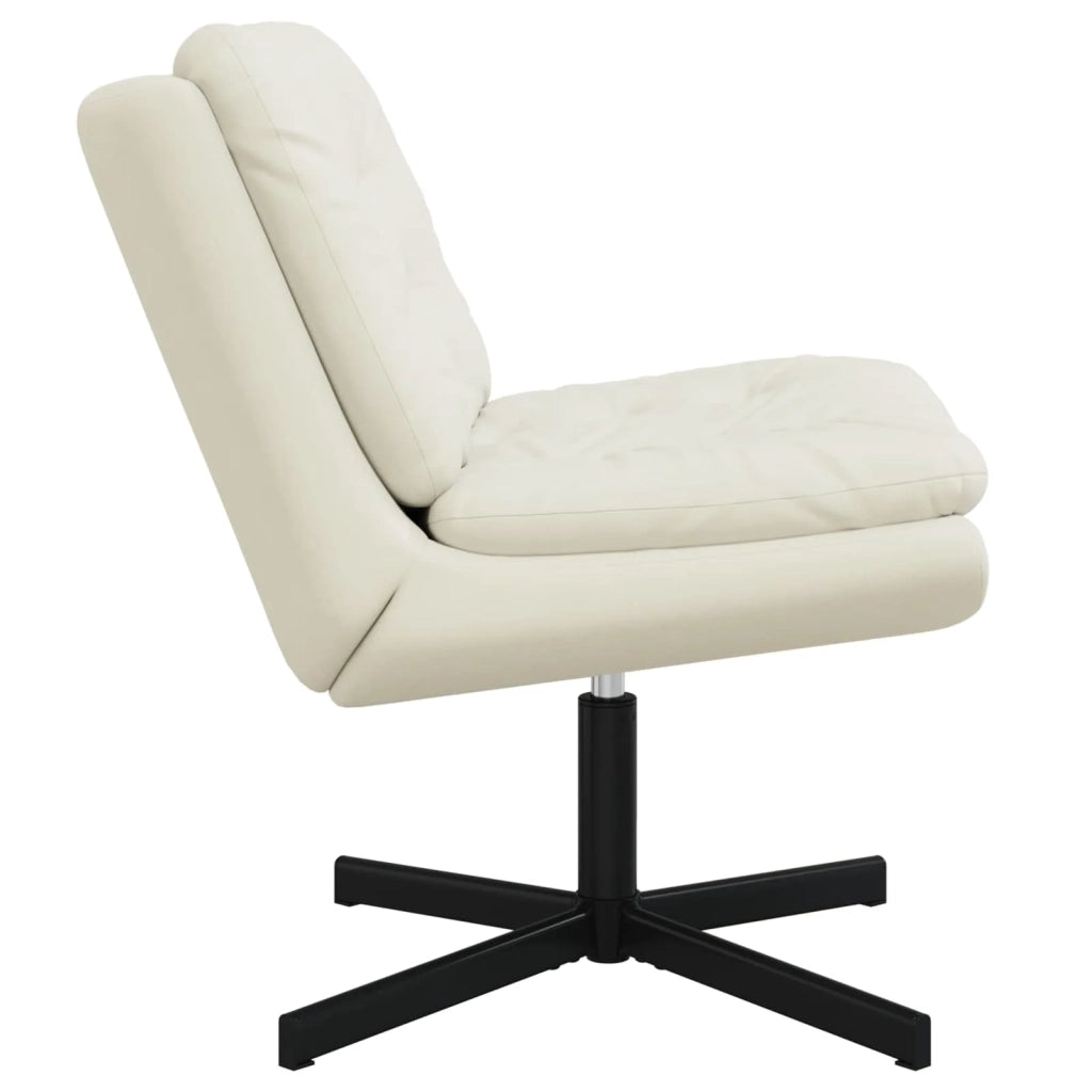 Poltrona Relax con Base Girevole Crema 63 x 75 x 76 cm Velluto 42007367