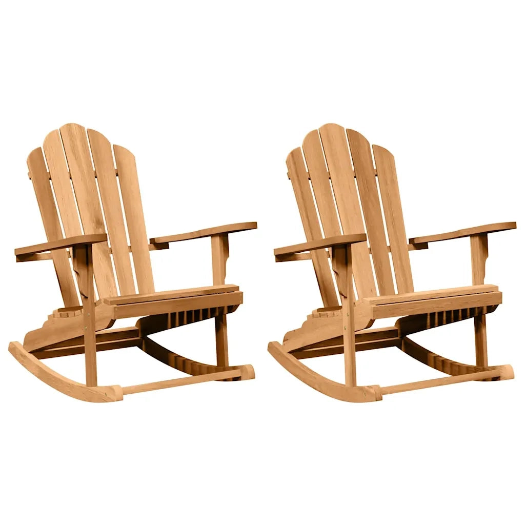 Poltrona a dondolo Adirondack 2 pz Marrone 3255795