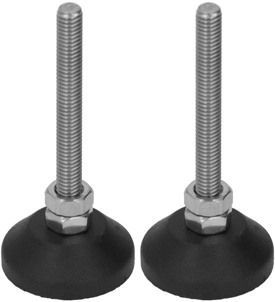 Sostegno Livellatore a 2 Pezzi - Supporto Mobiliare Girevole - Altezza Regolabile 50 mm - Piastra di Supporto in Nylon Rafforzato - Piastra Antiscivolo in Gomma - Protezione per Pavimenti
