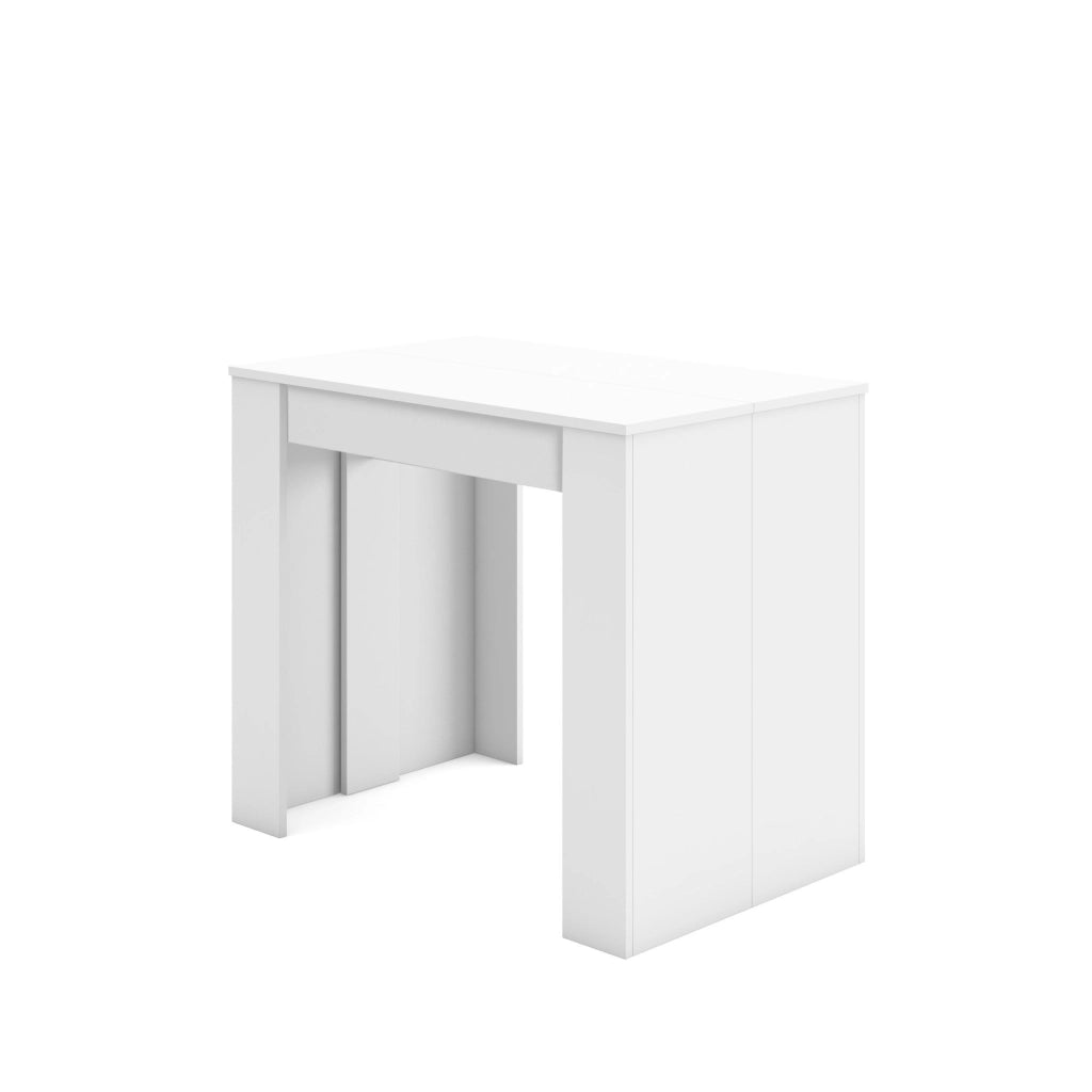 Consolle allungabile, 222x90x77cm, Per 10 persone, Tavolo da pranzo, Bianco RF2629