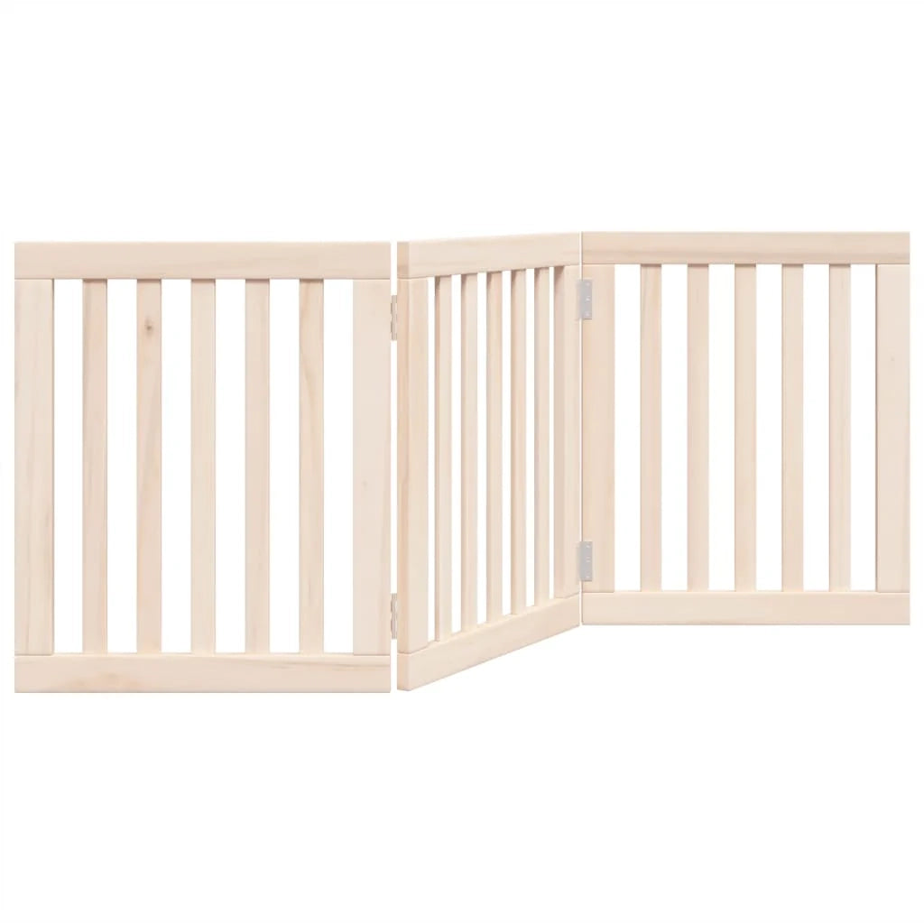 Cancelletto di sicurezza pieghevole per cani a 3 pannelli 150 cm legno di pioppo marrone 02_0023066