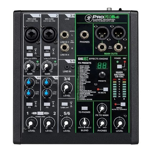 Mixer disc jockey mackie 637027 mackie mixer pro fx 6 v3 6can.dsp 24ef