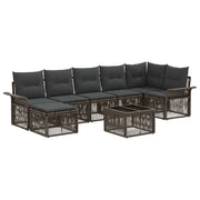 Set Divano da Giardino 8 pcs Grigio polyrattan