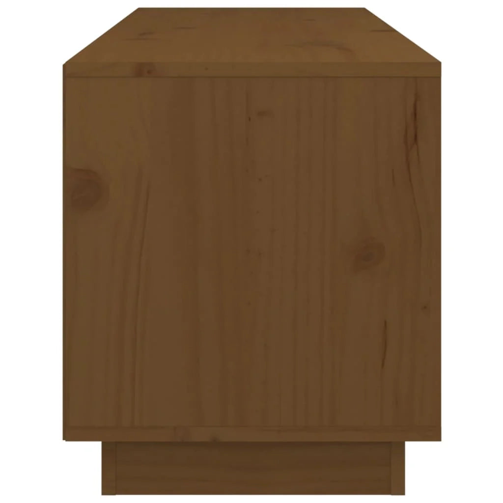 Mobile TV multimediale scaffale TV credenza TV sala da pranzo soggiorno camera da letto color miele 105 x 34 x 40 cm legno di pino massiccio marrone 02_0027696