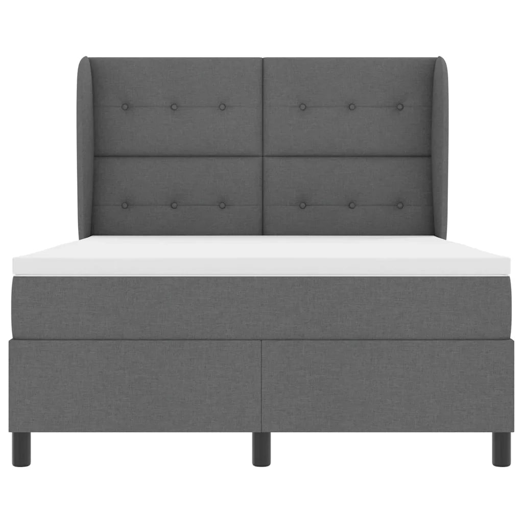 Letto a molle con materasso Grigio scuro 140 x 200 cm Tessuto 3340565