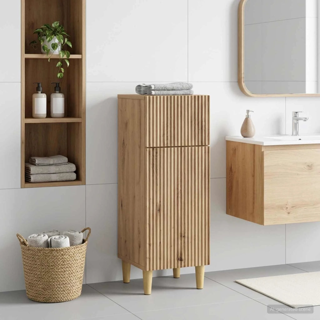 Mobiletto da Bagno ARNHEM Rovere Artigianale 30 x 31 x 80 cm 896614