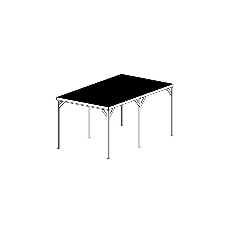 Carport in legno da giardino 302x497 cm – Tettoia auto, pergola con 6 pali – tetto PVC trasparente – autoclave – CAR3051A2(ex.CAR3051A) Foresta