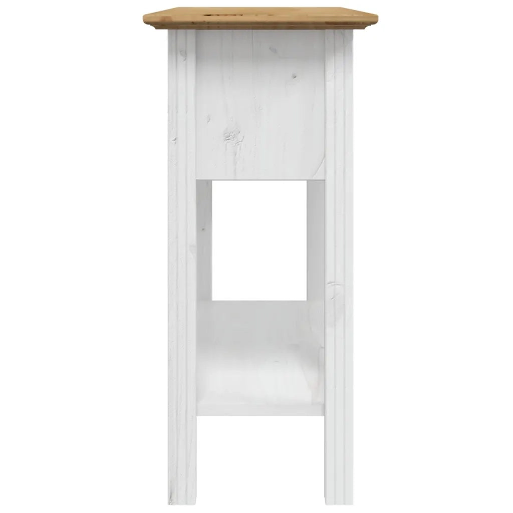 Tavolo Consolle BODO 91x35x74 cm Legno Massello Pino Marrone 355072
