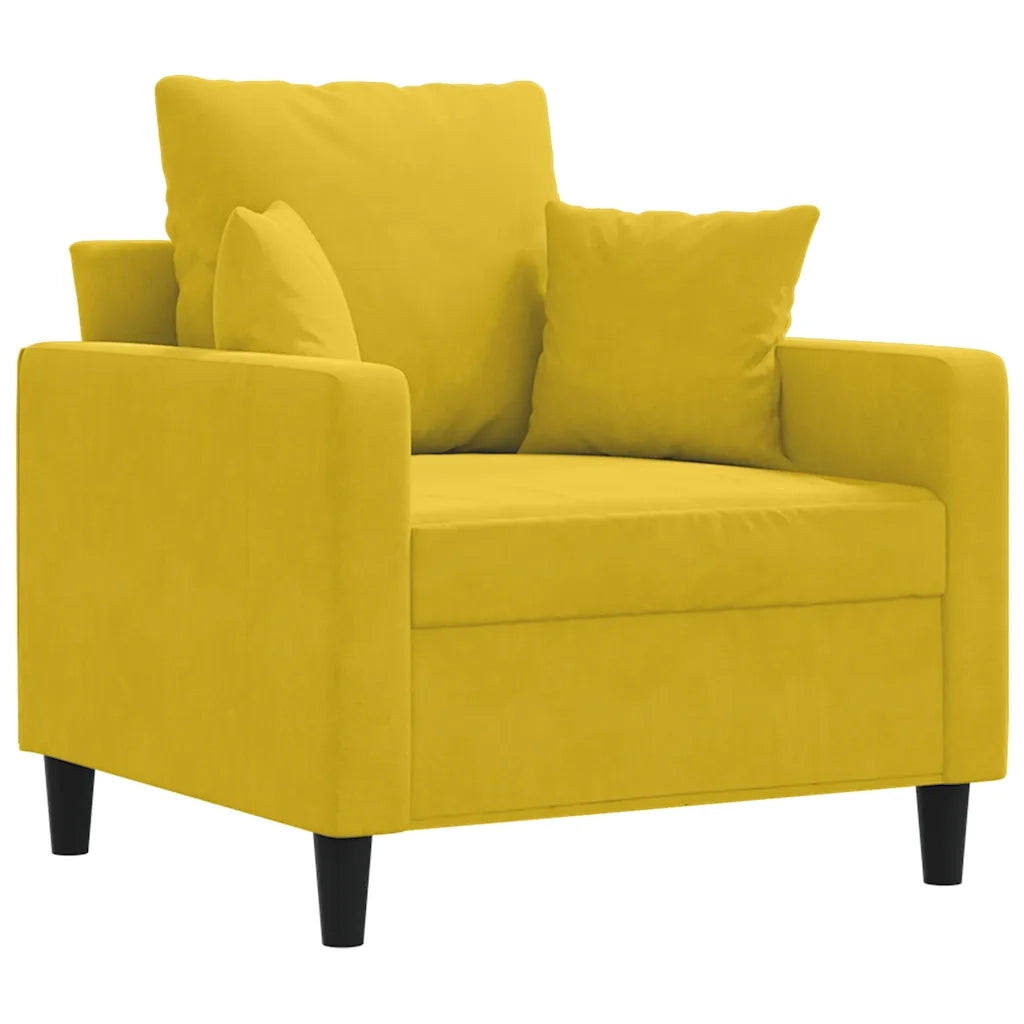 Poltrona-Divano Sedia Giallo 60 cm Velluto 465827
