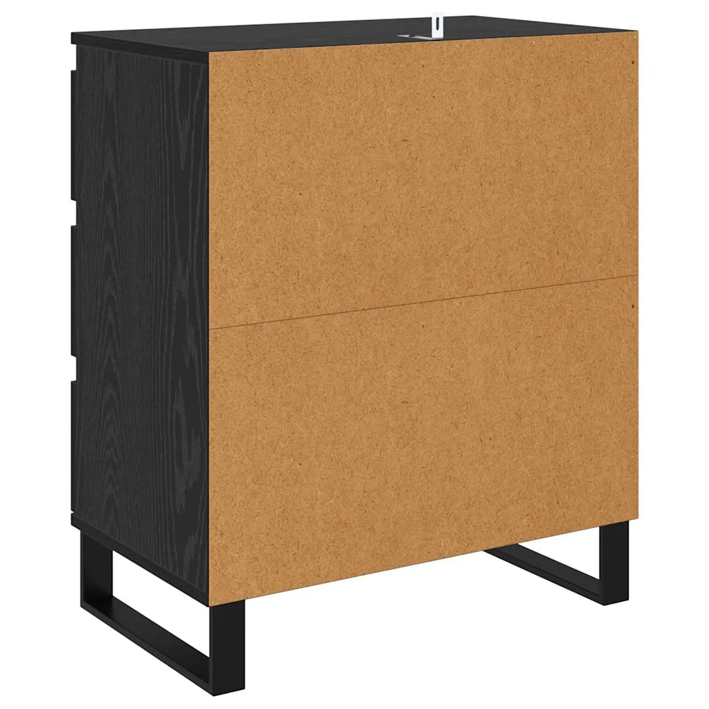 Credenza-Buffet-Armadio da cucina Rovere Nero 60 x 35 x 70 cm Legno multistrato 399305