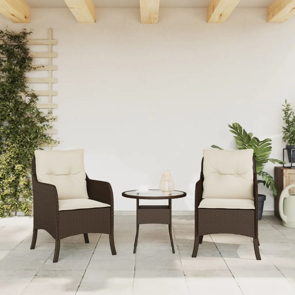Sedie da Giardino con Cuscini 2 pz Marroni in Polyrattancod mxl 86709
