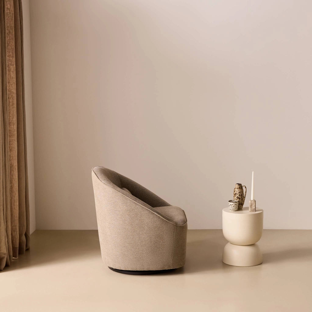 Poltrona girevole 360° con cuscino, grigio