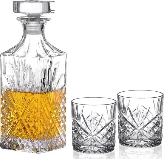 Set di Caraffe per Liquori Whisky Vodka - Dublin Crystal Collection da 3 pezzi