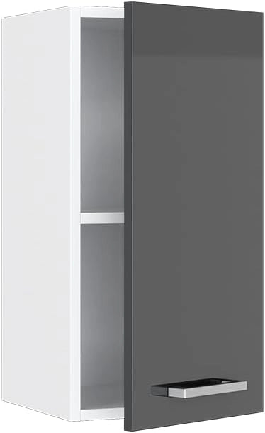 Pensile da cucina R-Line, Antracite lucido, 30 cm, per la libera combinazione all'interno di sistemi cucina modulari