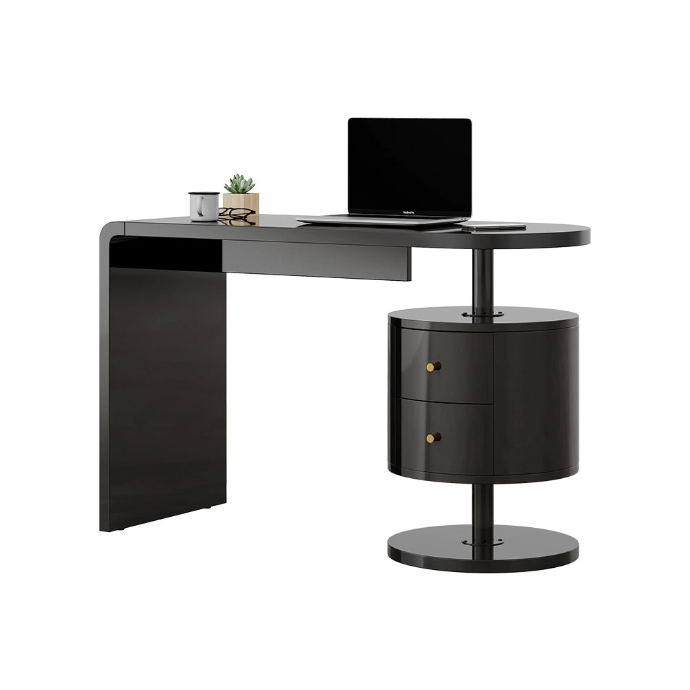 Vicco Scrivania Nero lucido 120 x 50 cm con 2 conducenti