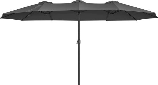 Parasole a doppia copertura - Grande ombrello solare - Protezione UV - Parapluie con UPF 50+ - 460 x 270 cm - Materiale resistente 180g poliestere - Struttura in metallo