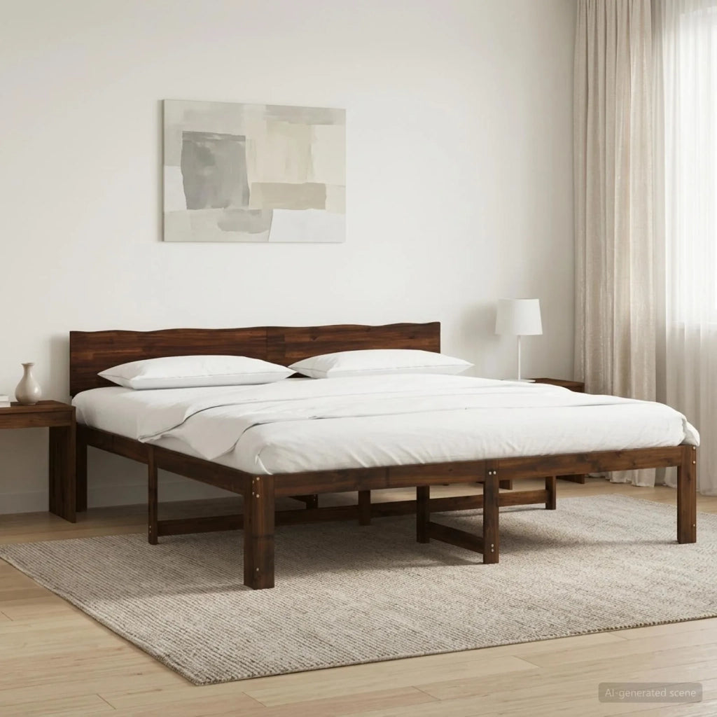 Letto matrimoniale con testiera ROSTOCK Marrone Scuro 3405470