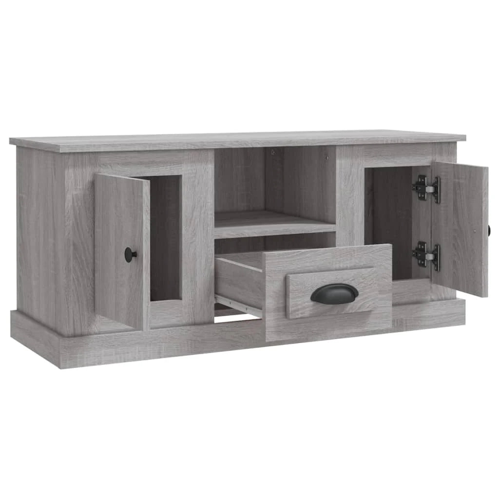 Mobile TV multimediale mensola TV credenza TV sala da pranzo soggiorno camera da letto Sonoma 100 x 35,5 x 45 cm legno ingegnerizzato grigio 02_0028343