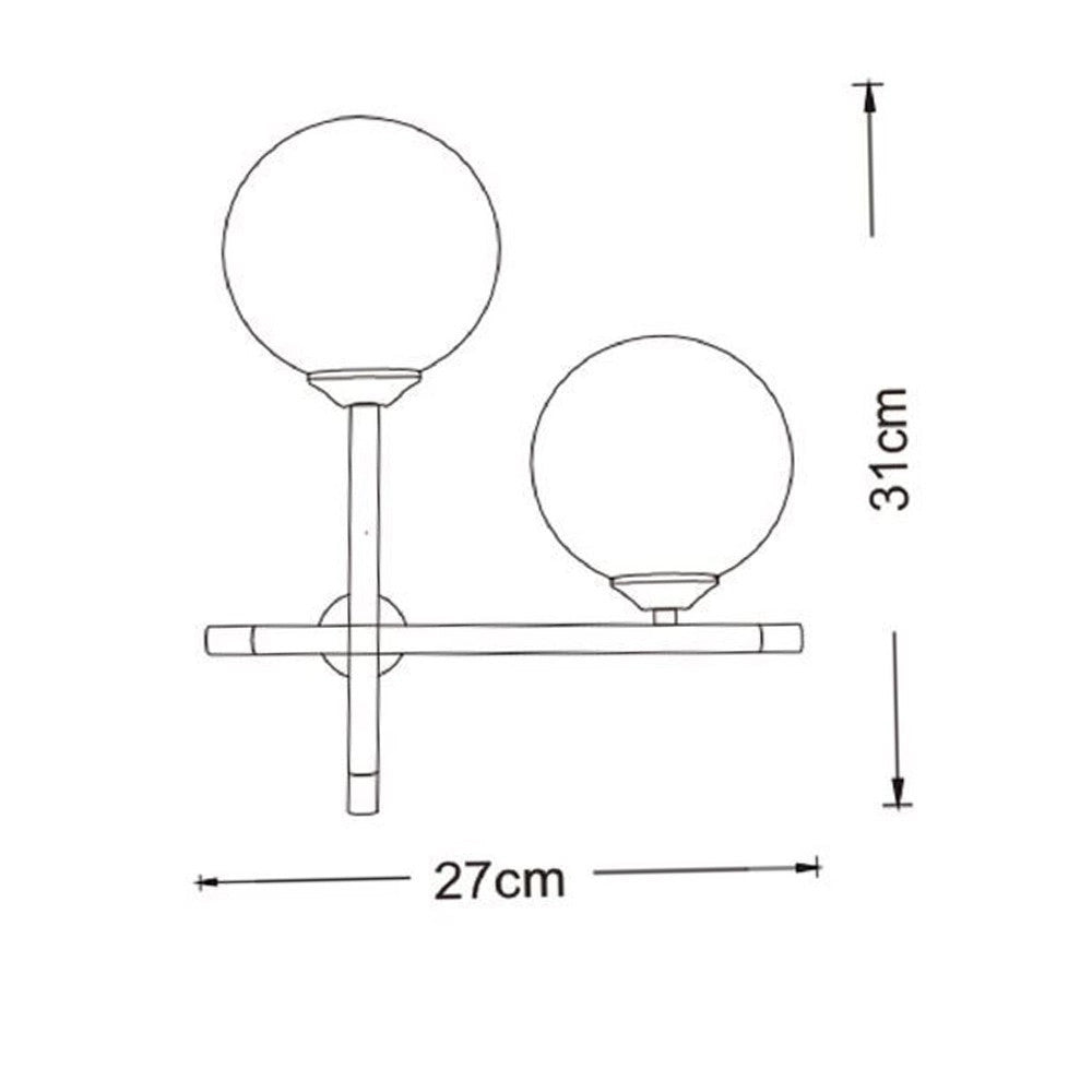 Trade Shop - Applique A Parete 2 Sfere Illuminazione Decorativa Contemporaneo Con 2 Attacchi G9 Aq59 -