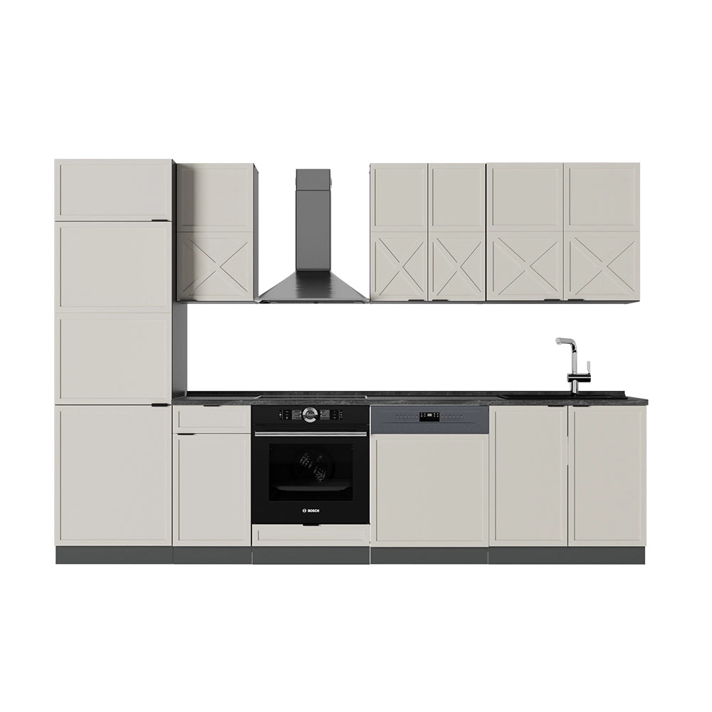 Cucina componibile Fame-Line GrigioBeige/Antracite 300 cm, PL Antracite Vicco