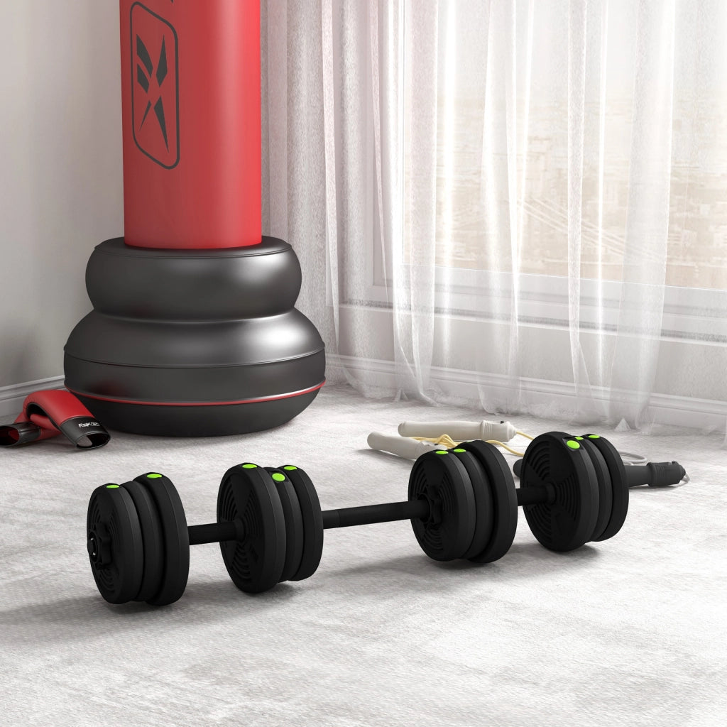 Set Bilanciere con 2 Manubri Regolabili 20 kg ¨C Zephmum ¨C Nero