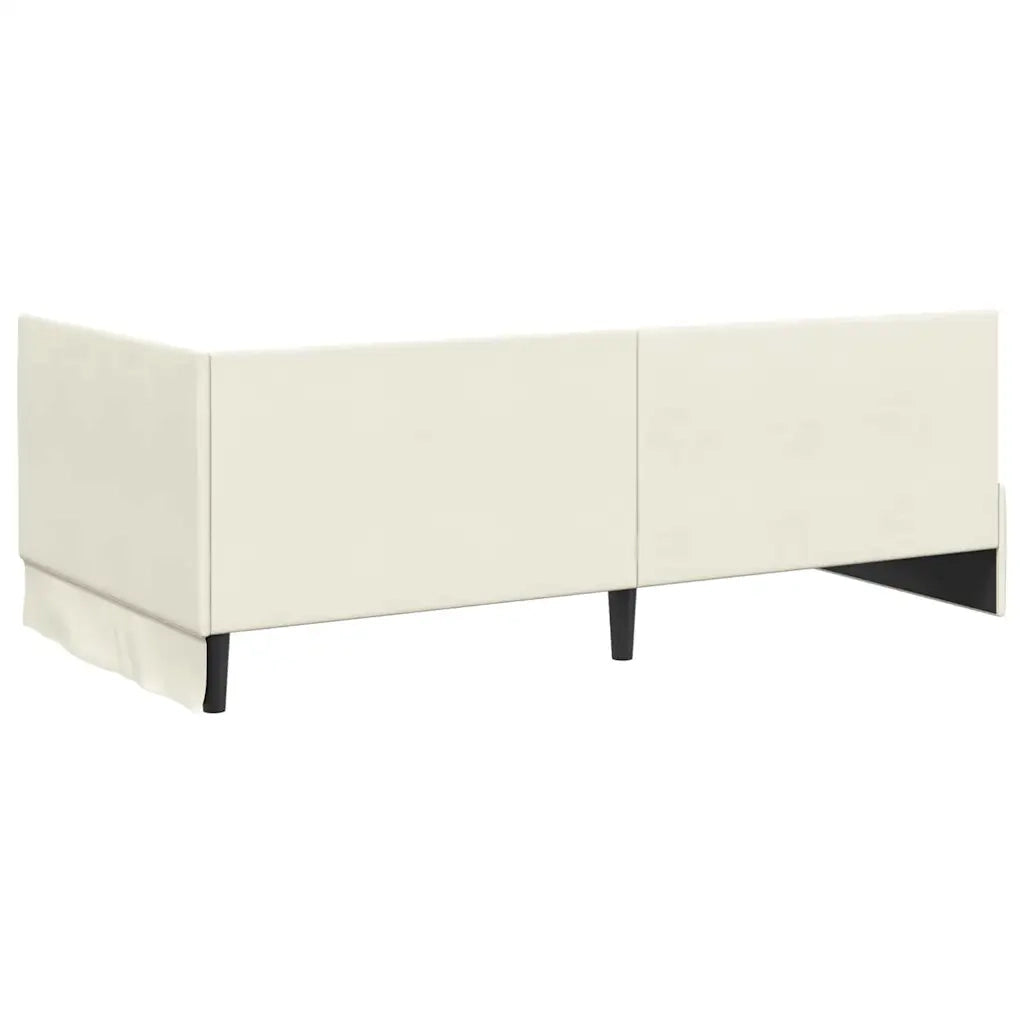 Struttura Letto Angolare con Materasso 2 pcs Crema Velluto 3393825