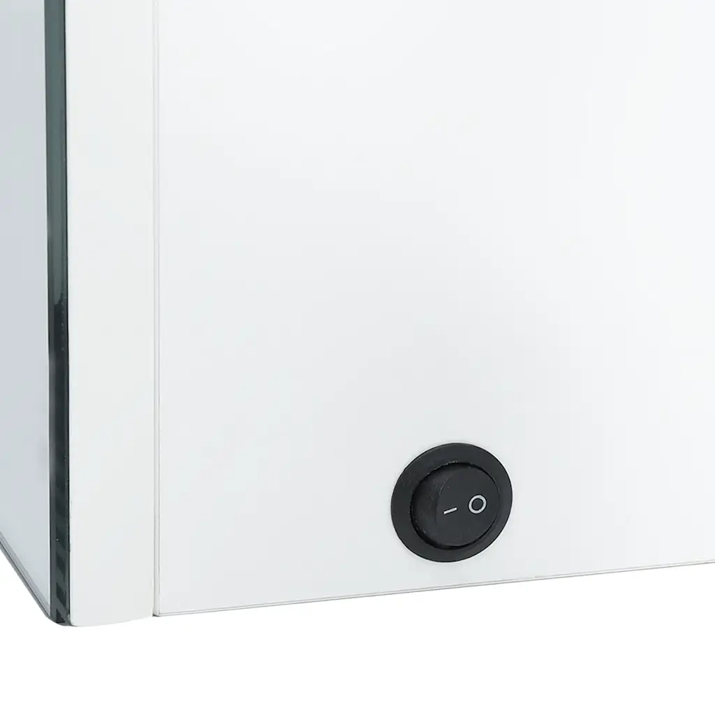 Armadietto Bagno con Specchio e LED Bianco Lucido 89x14x62 cm 326531