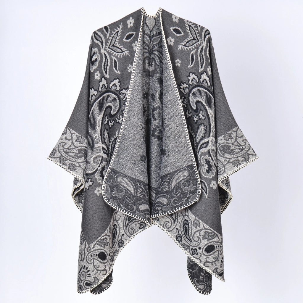 Nuovo scialle/sciarpa jacquard paisley versatile ed elegante per la primavera e l'autunno, scialle in cashmere double-face