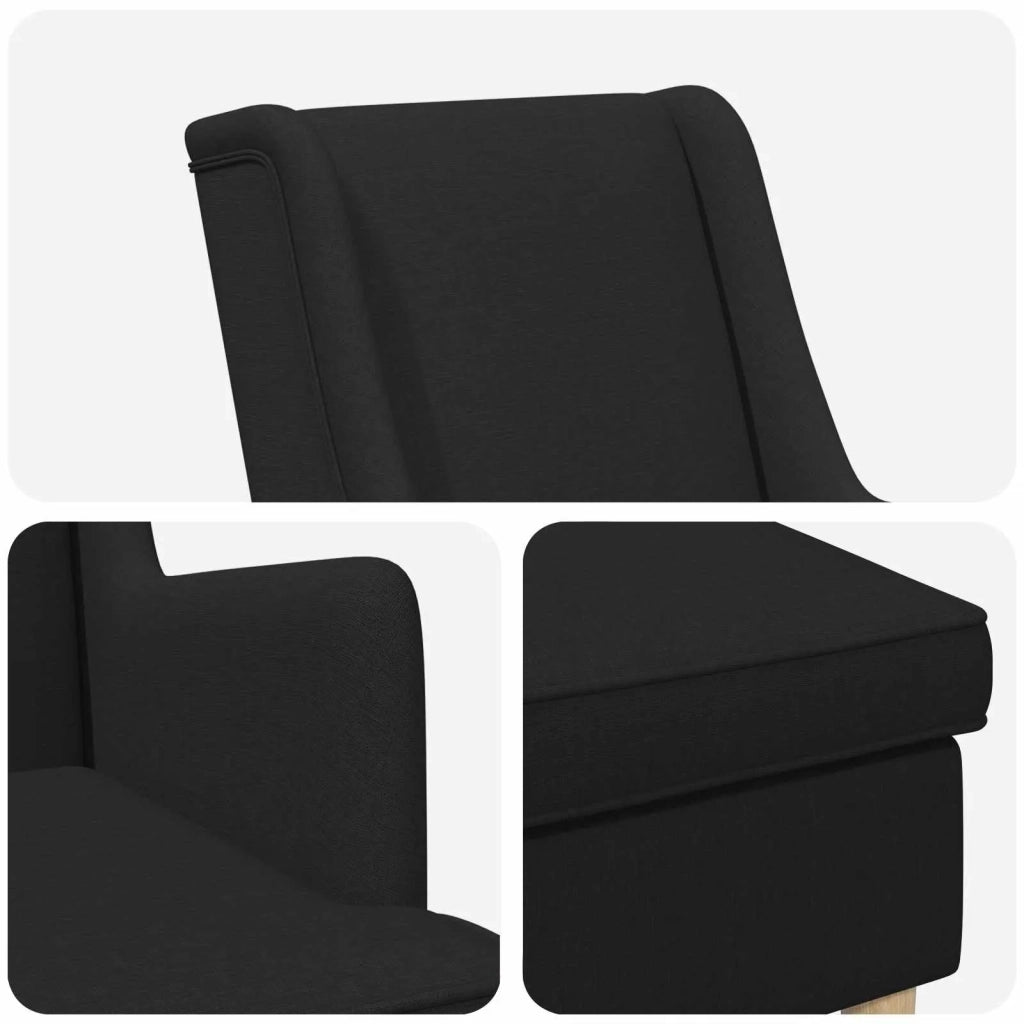 Poltrona con Ottomano 2 pz Nero Tessuto 3418813