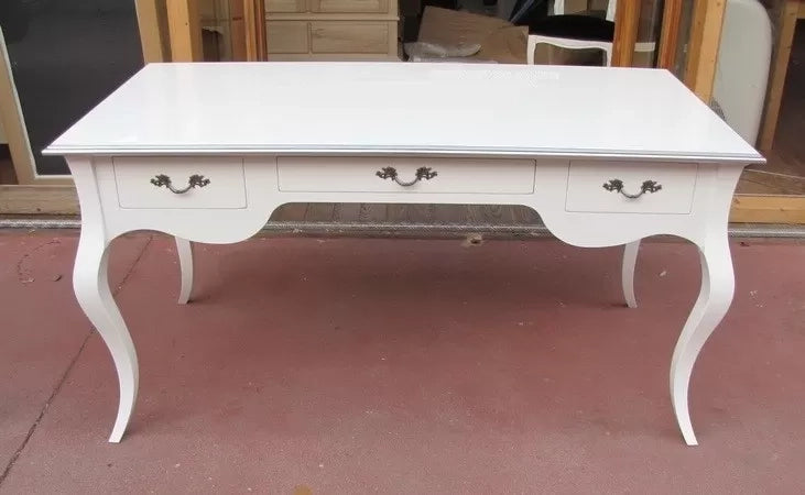 Scrivania in legno laccato bianco opaco l.150 x p.75 h.80 - Mobili 2G