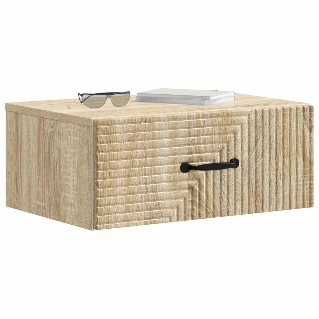 Mobiletto da notte a muro Rovere Sonoma 49 x 34,5 x 20 cm