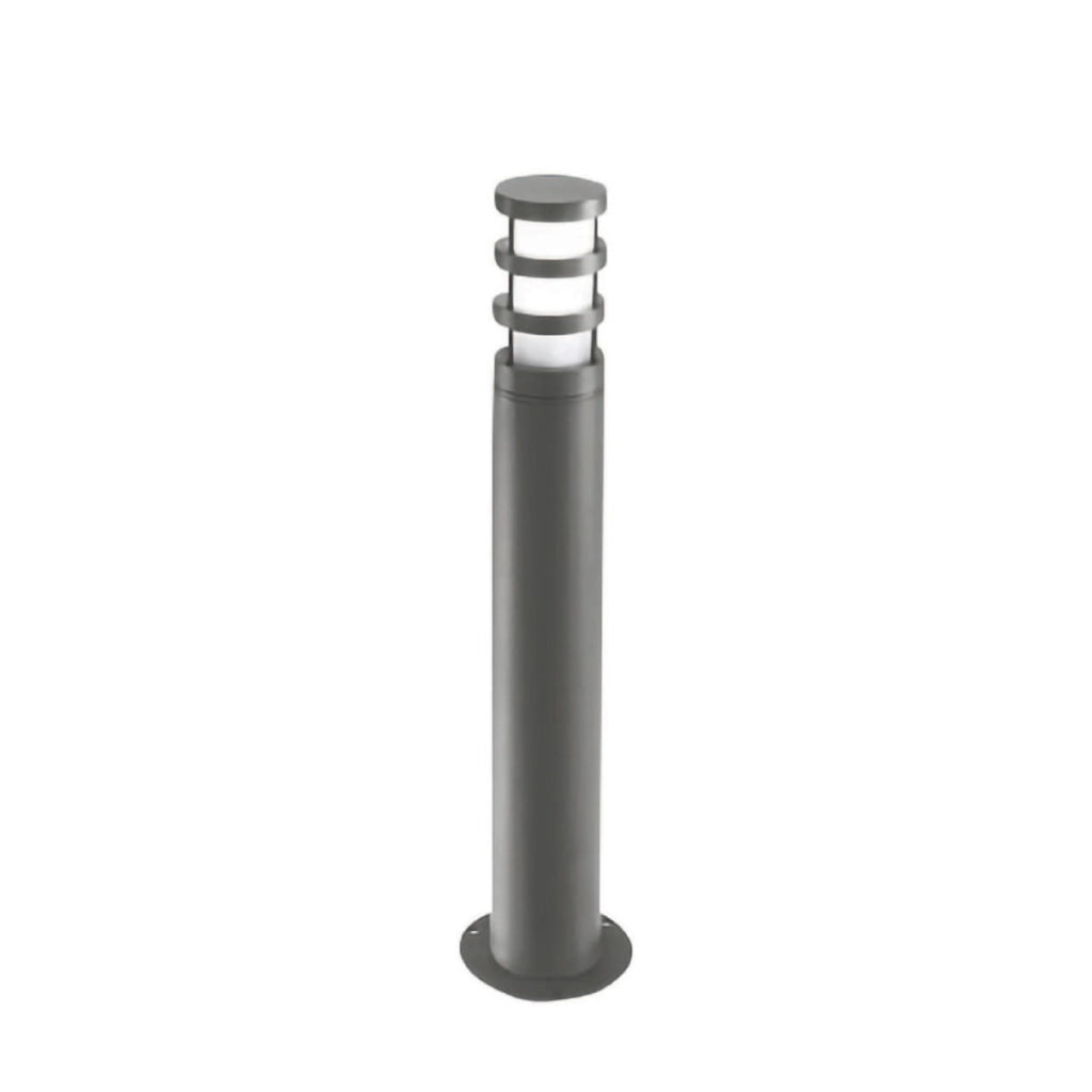 Paletto da Esterno GES022 - Lampada da Terra in Alluminio Grigio Antracite con Diffusore in Vetro Satinato, Attacco E27 IP54 - Gealuce