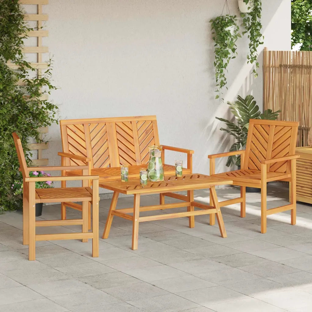 Set Lounge da Giardino 4 pcs Marrone Legno di Acacia Massello 3154127