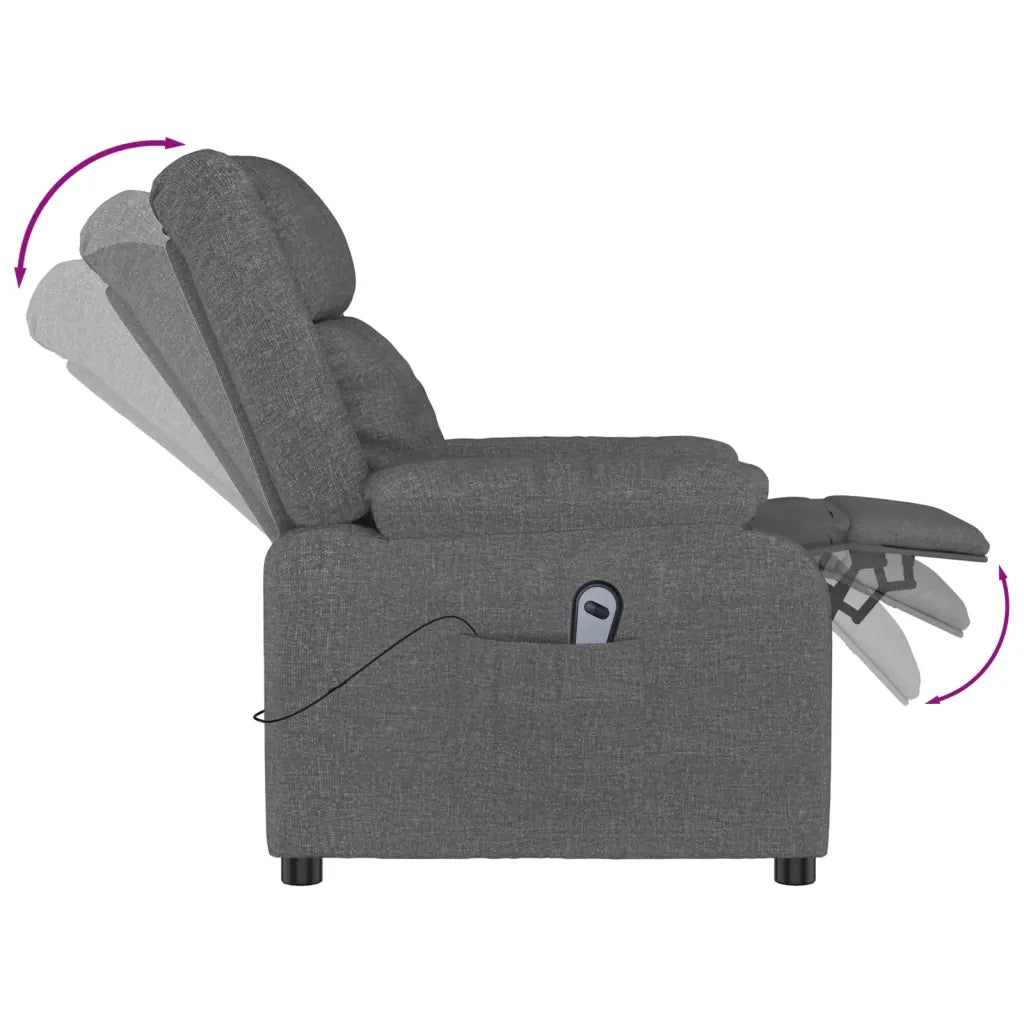 Poltrona | Sedia Relax Elettrica Reclinabile Grigio Scuro in Tessuto