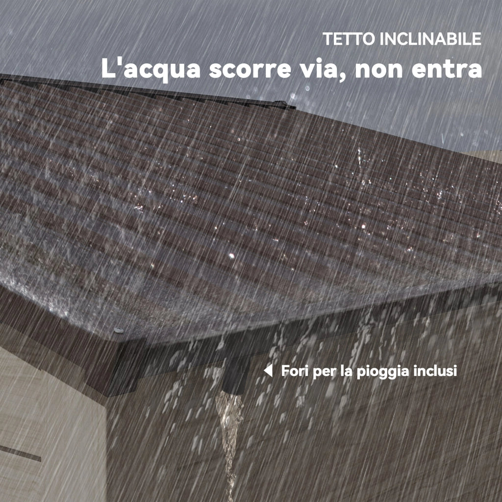 Casetta da Giardino ¨C Zephmum ¨C Acciaio Effetto Legno Marrone 236x196x208 cm