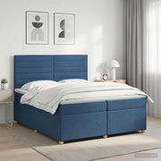 Letto box spring con materasso Blu 200 x 200 cm Tessuto 3453962