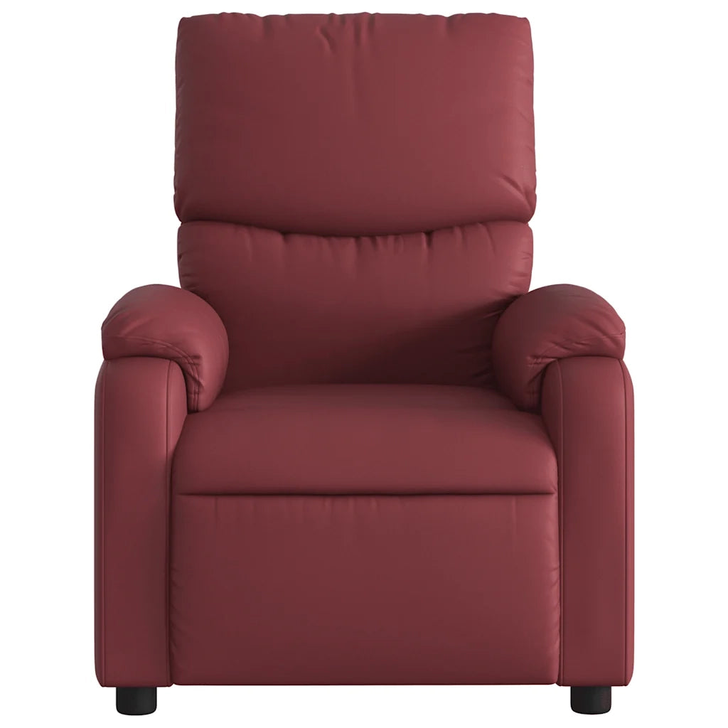 Poltrona | Sedia Relax Reclinabile Elettrica Rosso Vino in Similpelle
