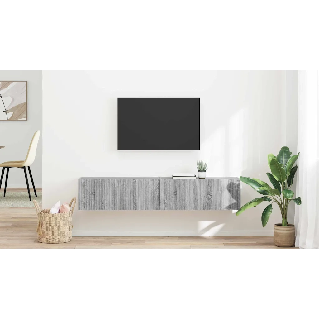 Mobile TV da parete 2 pz-Set di 2 Mobile TV a Muro-Credenza TV Grigio Sonoma 60 x 31 x 29.5 cm 139935