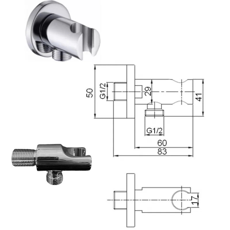 Kit per wc in ottone con miscelatore