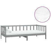 Divano letto | Sof¨¤ letto | Letto singolo con Materasso 90x200 cm Grigio in Legno di Pino