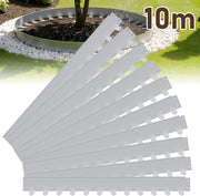Gravina Metallizzata per Bordi - Argento - Set Completo da 10 (Lunghezza Totale 10m) - Bordi per Giardino e Gazon con 120 Spine,100x10cm